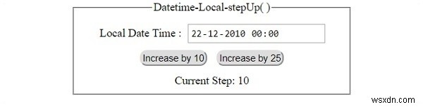 HTML DOM 입력 DatetimeLocal stepUp( ) 메서드 