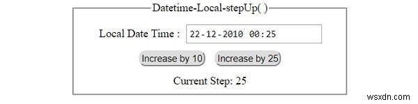 HTML DOM 입력 DatetimeLocal stepUp( ) 메서드 