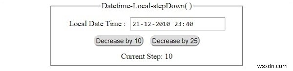 HTML DOM 입력 DatetimeLocal stepDown( ) 메서드 