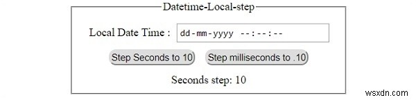 HTML DOM 입력 DatetimeLocal 단계 속성 