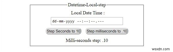 HTML DOM 입력 DatetimeLocal 단계 속성 