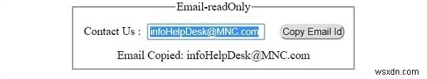 HTML DOM 입력 이메일 읽기 전용 속성 