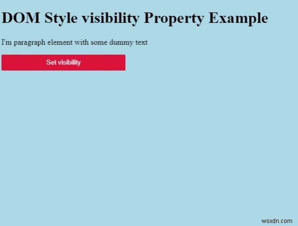 HTML DOM 스타일 가시성 속성 
