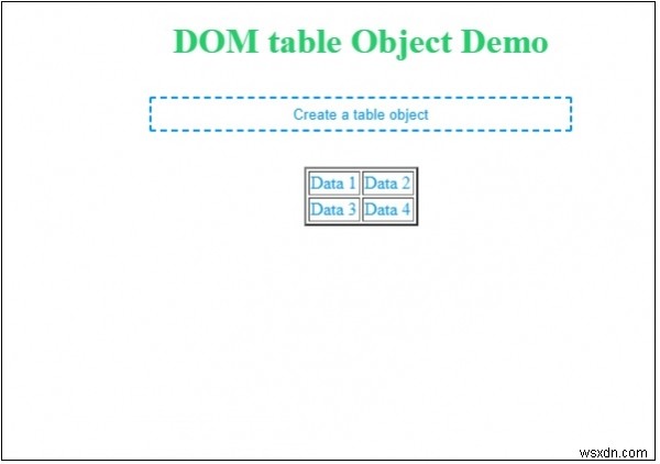 HTML DOM 테이블 객체 