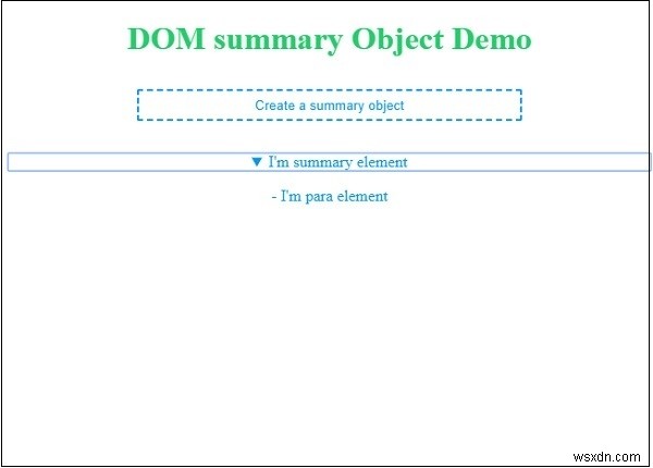HTML DOM 요약 개체 