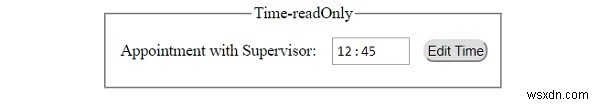 HTML DOM 입력 시간 읽기 전용 속성 