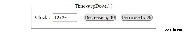 HTML DOM 입력 시간 stepDown( ) 메서드 