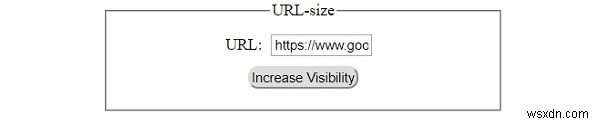 HTML DOM 입력 URL 크기 속성 