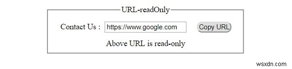 HTML DOM 입력 URL 읽기 전용 속성 