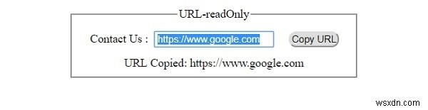 HTML DOM 입력 URL 읽기 전용 속성 