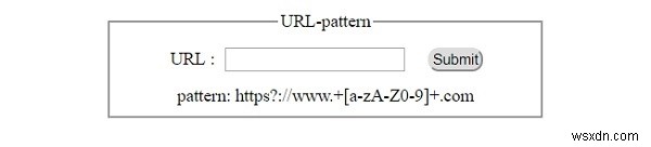 HTML DOM 입력 URL 패턴 속성 