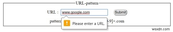 HTML DOM 입력 URL 패턴 속성 