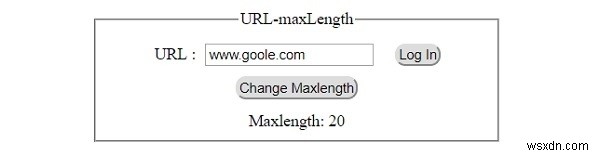 HTML DOM 입력 URL maxLength 속성 