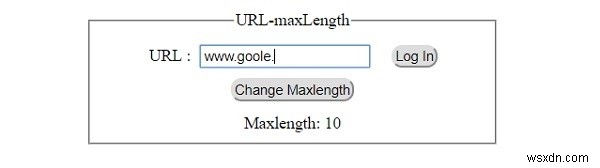 HTML DOM 입력 URL maxLength 속성 