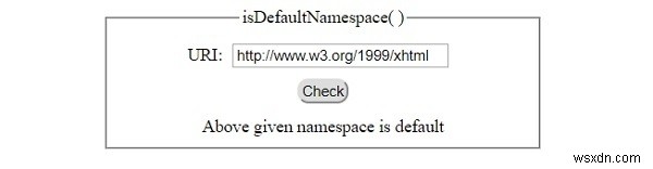 HTML DOM isDefaultNamespace() 메서드 