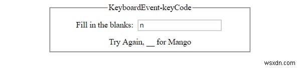 HTML DOM KeyboardEvent keyCode 속성 