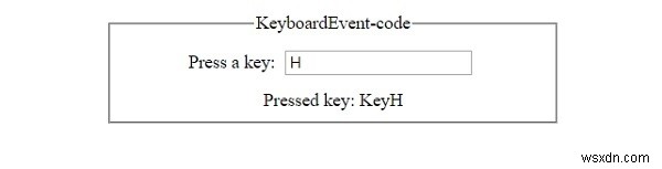 HTML DOM KeyboardEvent 코드 속성 