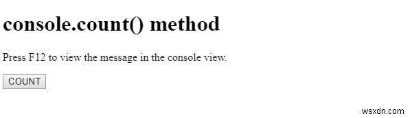 HTML DOM console.count() 메서드 