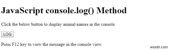 HTML DOM console.log() 메서드 