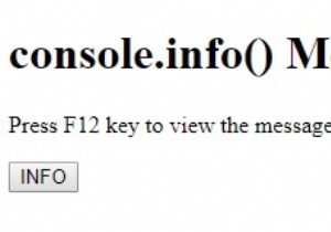 HTML DOM console.info() 메서드 