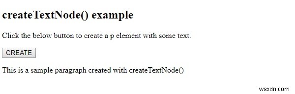 HTML DOM createTextNode() 메서드 