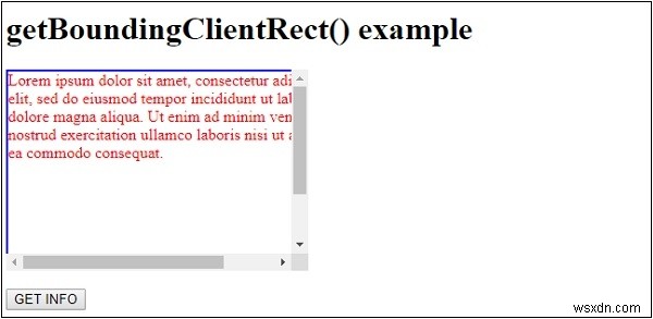 HTML DOM getBoundingClientRect() 메서드 