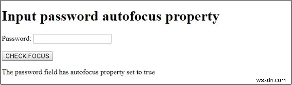 HTML DOM 입력 비밀번호 자동 초점 속성 