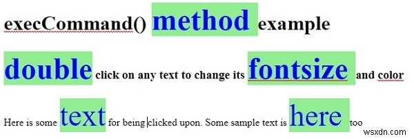 HTML DOM execCommand() 메서드 