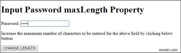 HTML DOM 입력 비밀번호 maxLength 속성 
