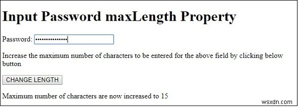 HTML DOM 입력 비밀번호 maxLength 속성 