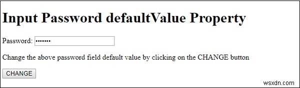 HTML DOM 입력 비밀번호 defaultValue 속성 