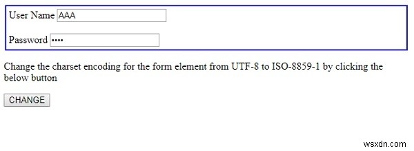 HTML DOM 양식 acceptCharset 속성 