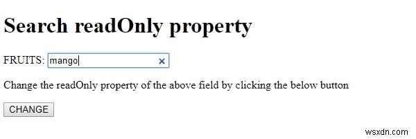 HTML DOM 입력 검색 readOnly 속성 