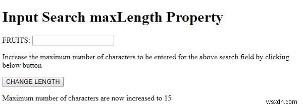 HTML DOM 입력 검색 maxLength 속성 