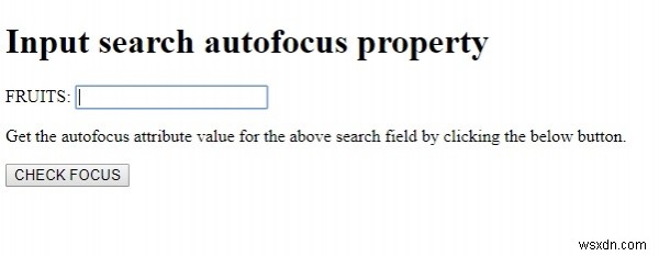 HTML DOM 입력 검색 자동 초점 속성 