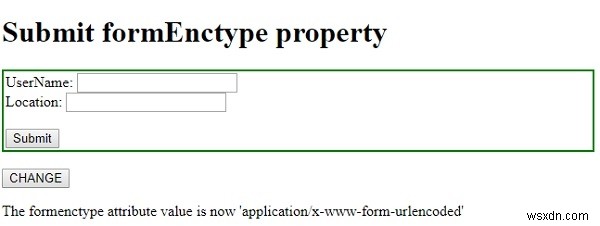 HTML DOM 입력 제출 formEnctype 속성 