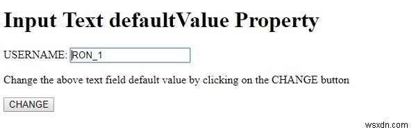 HTML DOM 입력 텍스트 defaultValue 속성 