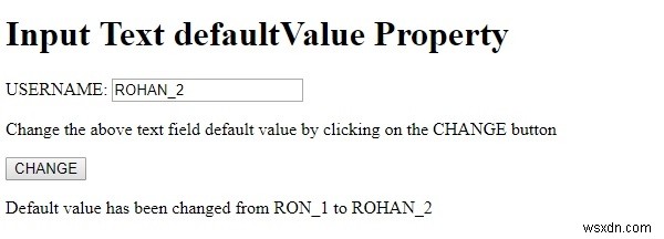 HTML DOM 입력 텍스트 defaultValue 속성 