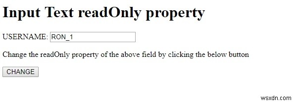 HTML DOM 입력 텍스트 readOnly 속성 
