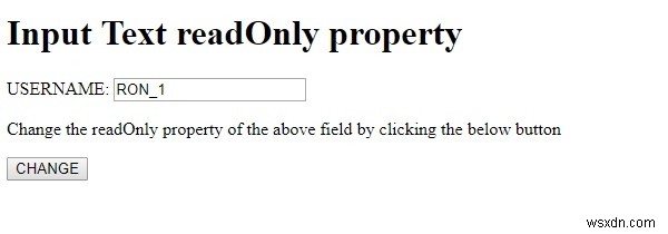 HTML DOM 입력 텍스트 readOnly 속성 