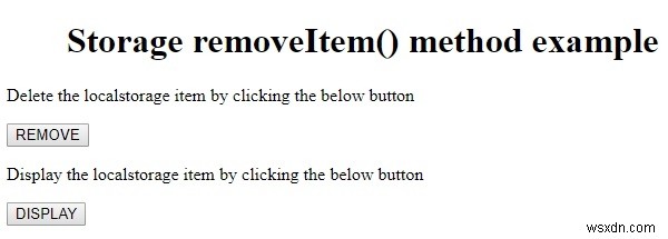 HTML DOM 저장소 removeItem() 메서드 