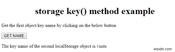 HTML DOM 저장소 key() 메서드 