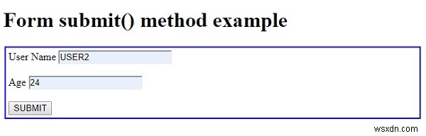 HTML DOM 양식 submit() 메서드 