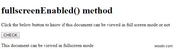 HTML DOM fullscreenEnabled() 메서드 