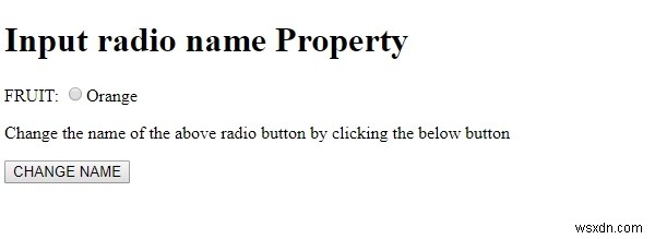 HTML DOM 입력 라디오 이름 속성 
