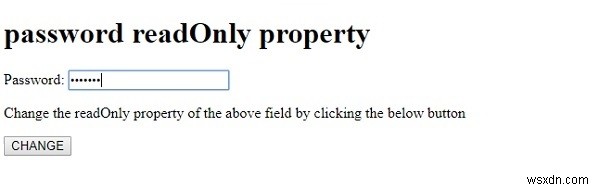 HTML DOM 입력 비밀번호 readOnly 속성 