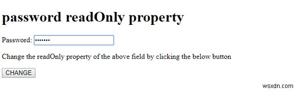 HTML DOM 입력 비밀번호 readOnly 속성 