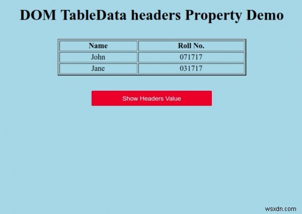 HTML DOM TableData 헤더 속성 