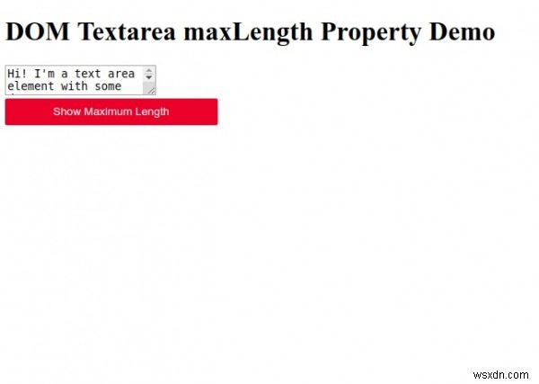 HTML DOM 텍스트 영역 maxLength 속성 