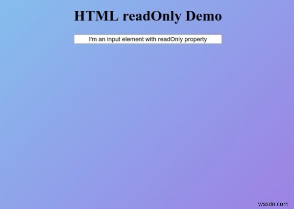 HTML 읽기 전용 속성 